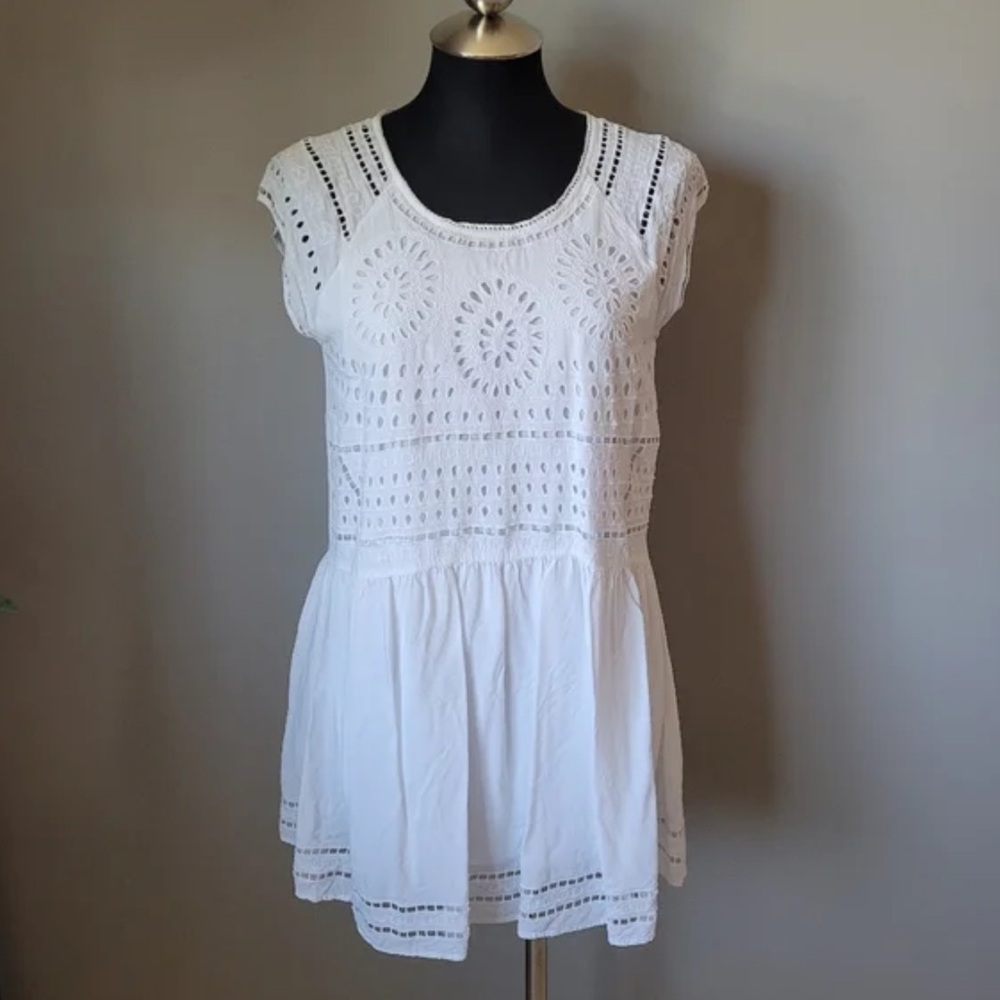 White Dress with Embroidering on Top
